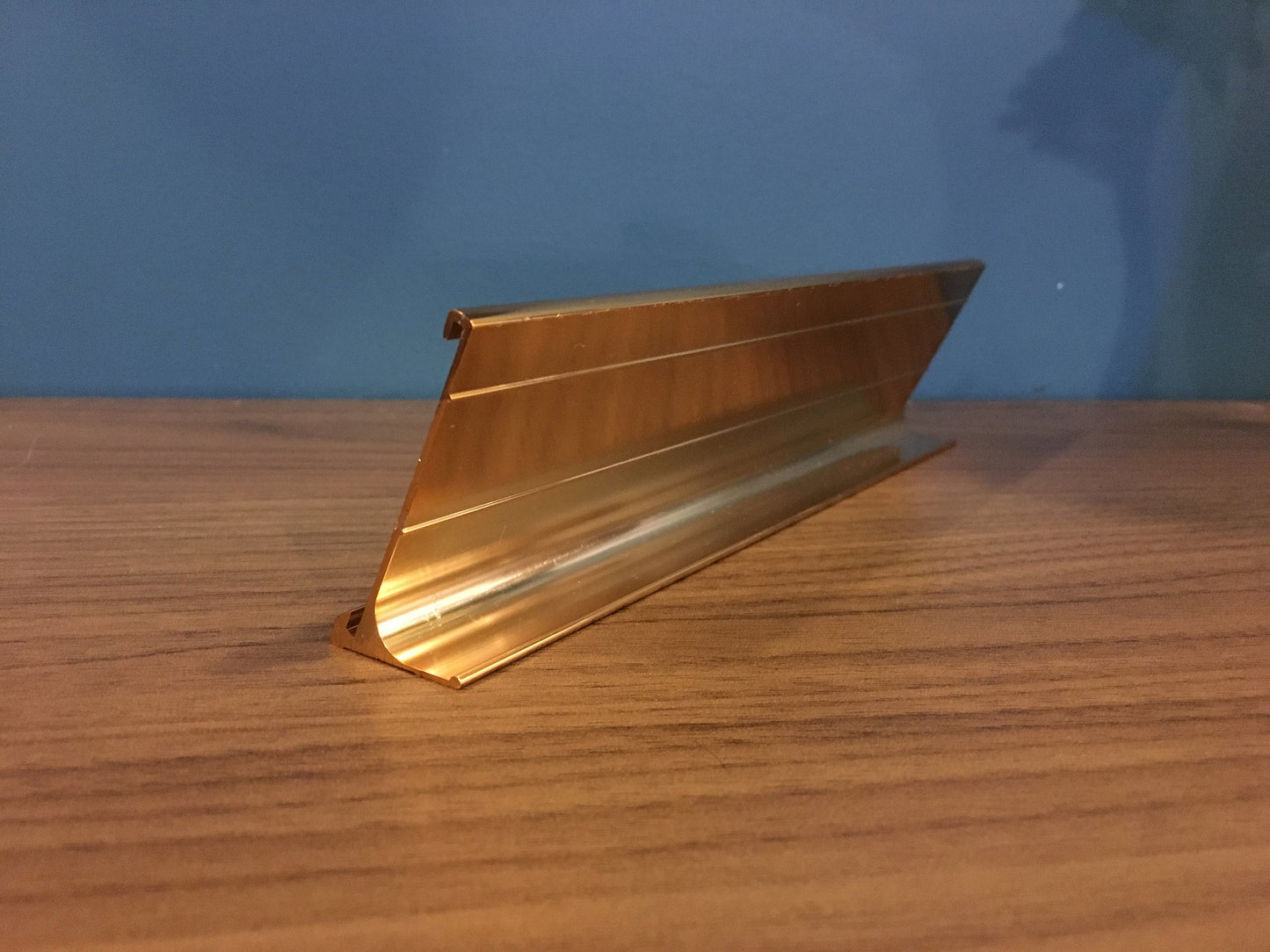 2" x 8" Desk Top Name Plate with Gold Holder - Laser Engraved