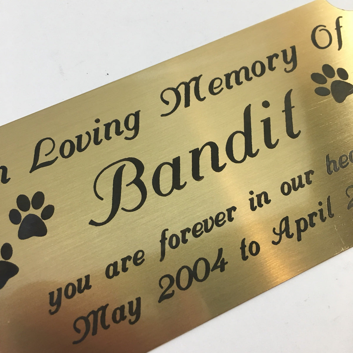 Custom Brass Memorial Plaque to Commemorate The Memory of Your Loved One,  Dog Or Cat. Wall Mounted. Hand Made in England by The Metal Foundry :  : Patio, Lawn & Garden