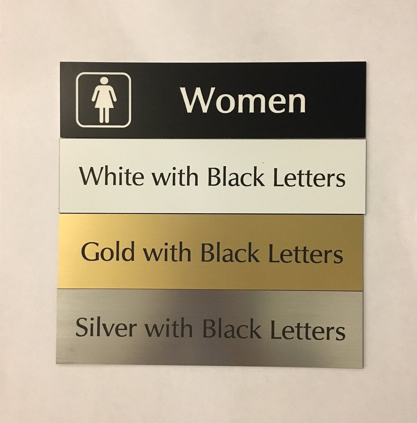 2" x 8" (Women & Men) Laser Engraved Signs Set