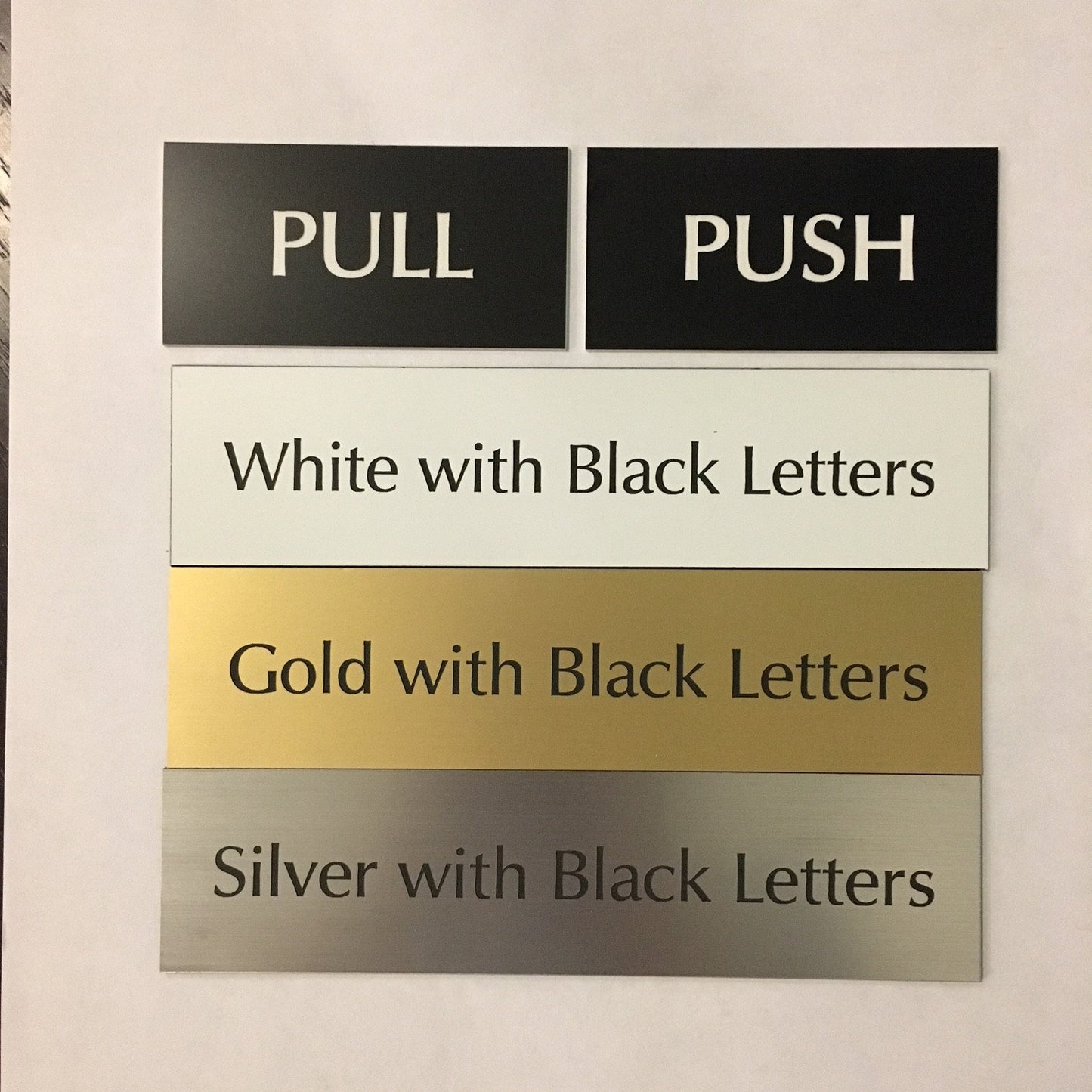 2" x 4" (Push & Pull) Laser Engraved Signs Set