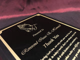 Black Brass Award Plaque with Gold Border