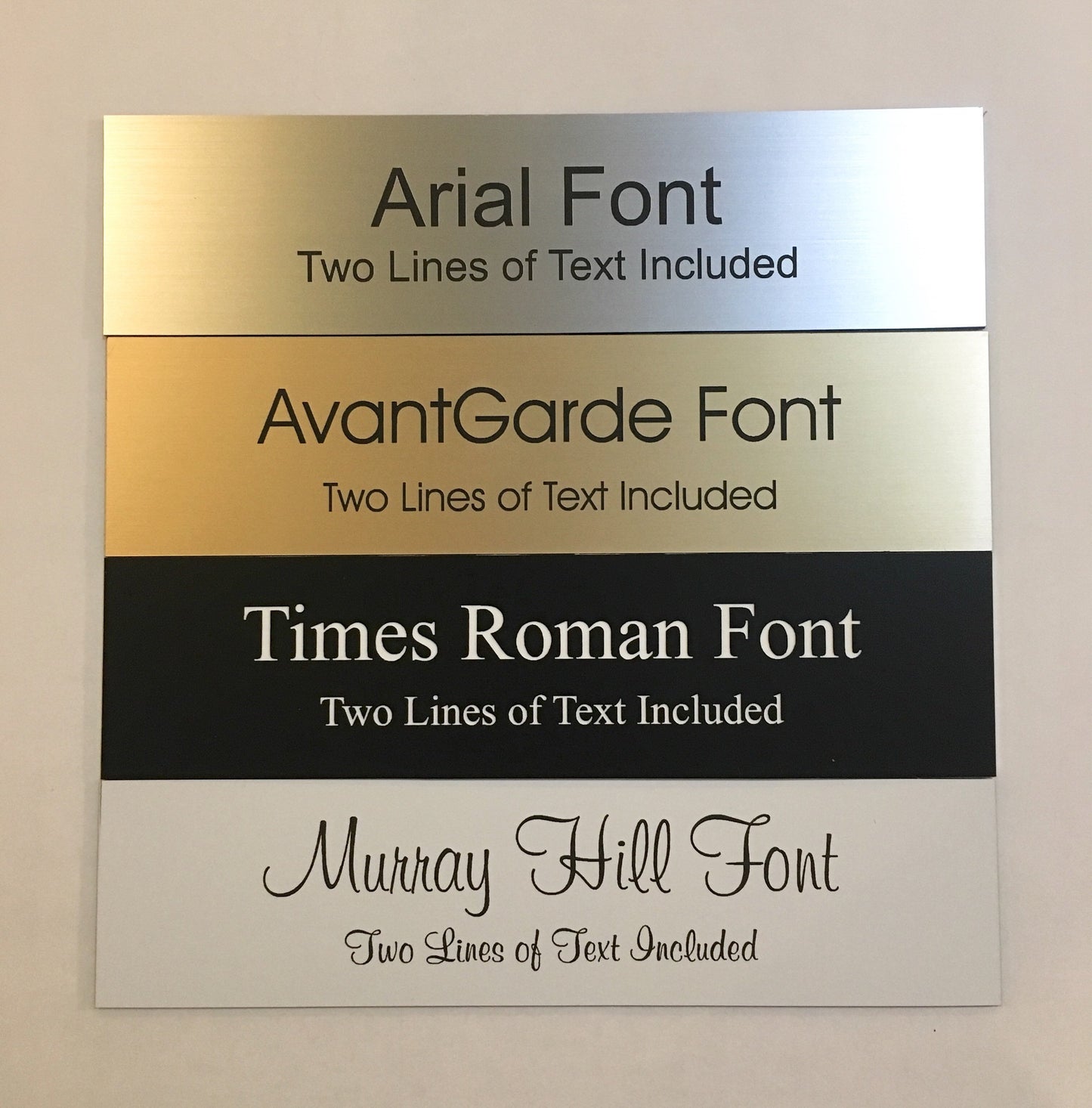Set of 8 2" x 8" Custom Laser Engraved Name Plates