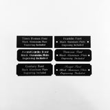 1"x3" Engraved Black Aluminum Plate Silver Etched Letters
