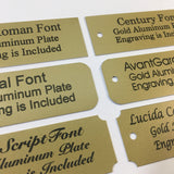 1" x 3" Laser Engraved Gold Aluminum Plate with Black Letters