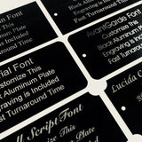 3" x 5" Laser Engraved Black Aluminum Plaque Silver Letters