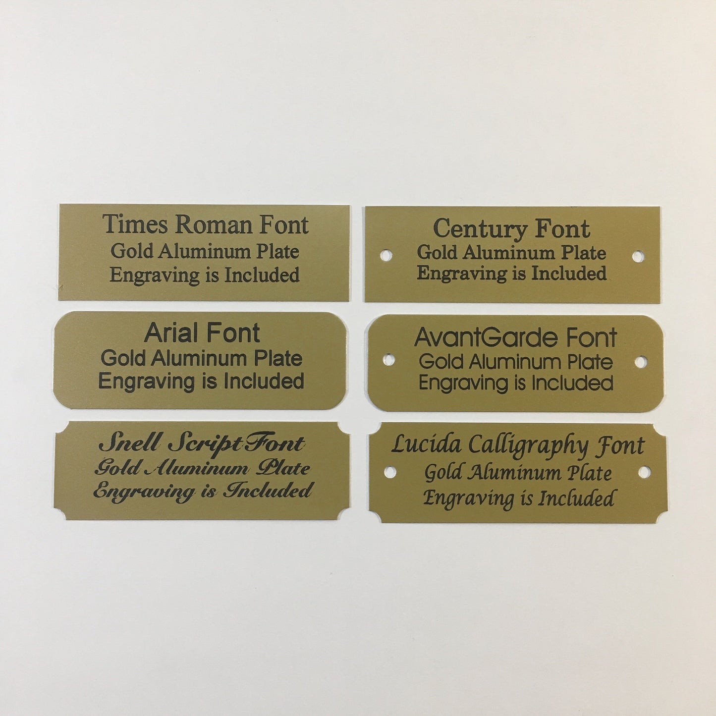 3" x 5" Laser Engraved Gold Aluminum Plaque Black Letters