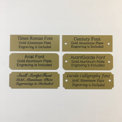3" x 5" Laser Engraved Gold Aluminum Plaque Black Letters