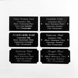 2" x 4" Engraved Black Aluminum Plate Silver Etched Letters