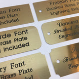 1"x3" Engraved Brushed Brass Plate Black Etched Letters