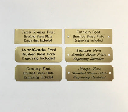 1"x3" Engraved Brushed Brass Plate Black Etched Letters