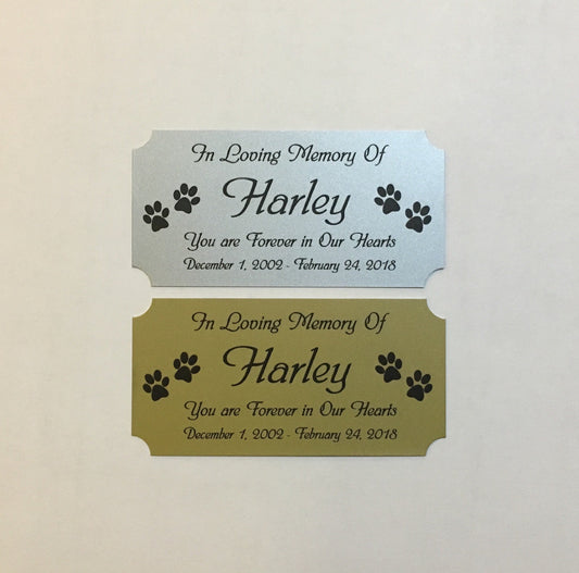 Pet Memorial - Laser Engraved Aluminum Plaque