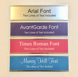 Set of 10 - 2" x 8" Laser Engraved Name Plates with Silver Aluminum Holders
