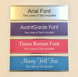 2" x 8" Laser Engraved Name Plate - Silver Aluminum Holder Adhesive Backed