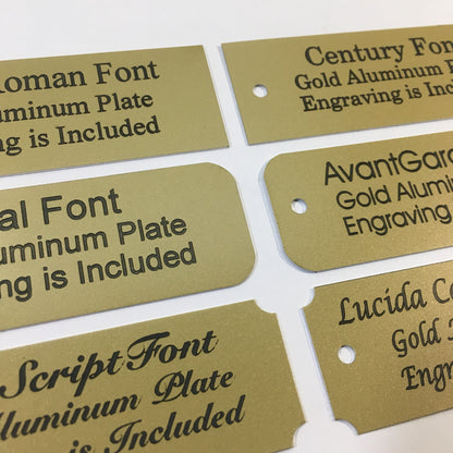 3" x 5" Laser Engraved Gold Aluminum Plaque Black Letters