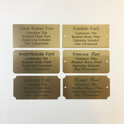 2"x4" Engraved Brushed Brass Plate Black Etched Letters