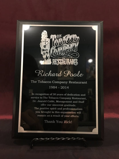 Clinton County Service Plaque - Laser Black Aluminum