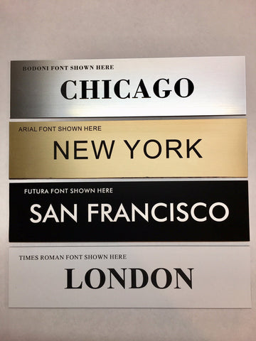 Set of 6- 2"x8" Laser Engraved World Clock / Time Zone Wall Signs
