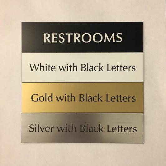 2" x 8" (RESTROOMS) Laser Engraved Sign